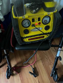 A air pump and a jump box