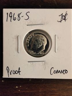 1968-S Proof Cameo Roosevelt Dime