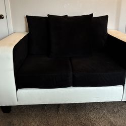 Black and white love seat