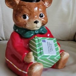 Harry And David CUBBY Bear Ceramic Porcelain Cookie Jar, 2010