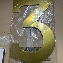 3 Foot Gold Number 3