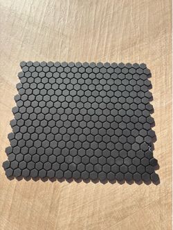 Black muze hexagon matte glass wall and floor tile