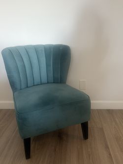 2 Blue Velvet Pier 1 Accent Chairs