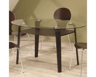 Oval Glass Top Contemporary Dining Table 120791