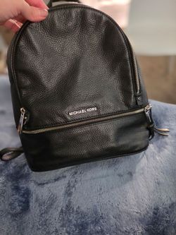 Mk leather black backpack