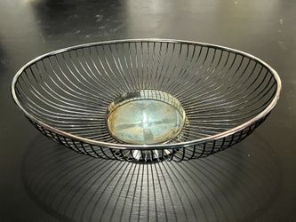Vintage Eales 1779 Italy silver-plated oval wire fruit bowl