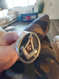 Mens Masonic sterling silver ring