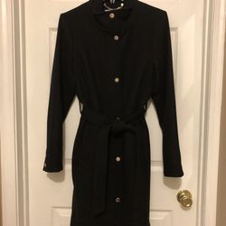 This Is A  Beautiful black Wool (54%) And Polyester (38%) Coat By Michael Kors. 