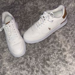 White Leather Polo Shoes 