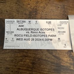 ISOTOPES VS RENO ACES