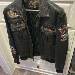 Ed Hardy Leather Jacket 