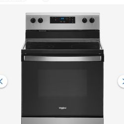 Whirlpool 30" 5.3cu.ft. 4 Burner Element Electric Range in Stainless Steel. Stove, Cooker, Electric Oven.