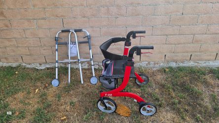 F-22 Red Rollator Walker with Seat