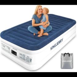 Twin XL Air Mattress with Built-in Pump, 18" Raised Comfort, Upgraded 80" Length, Dual-Layer