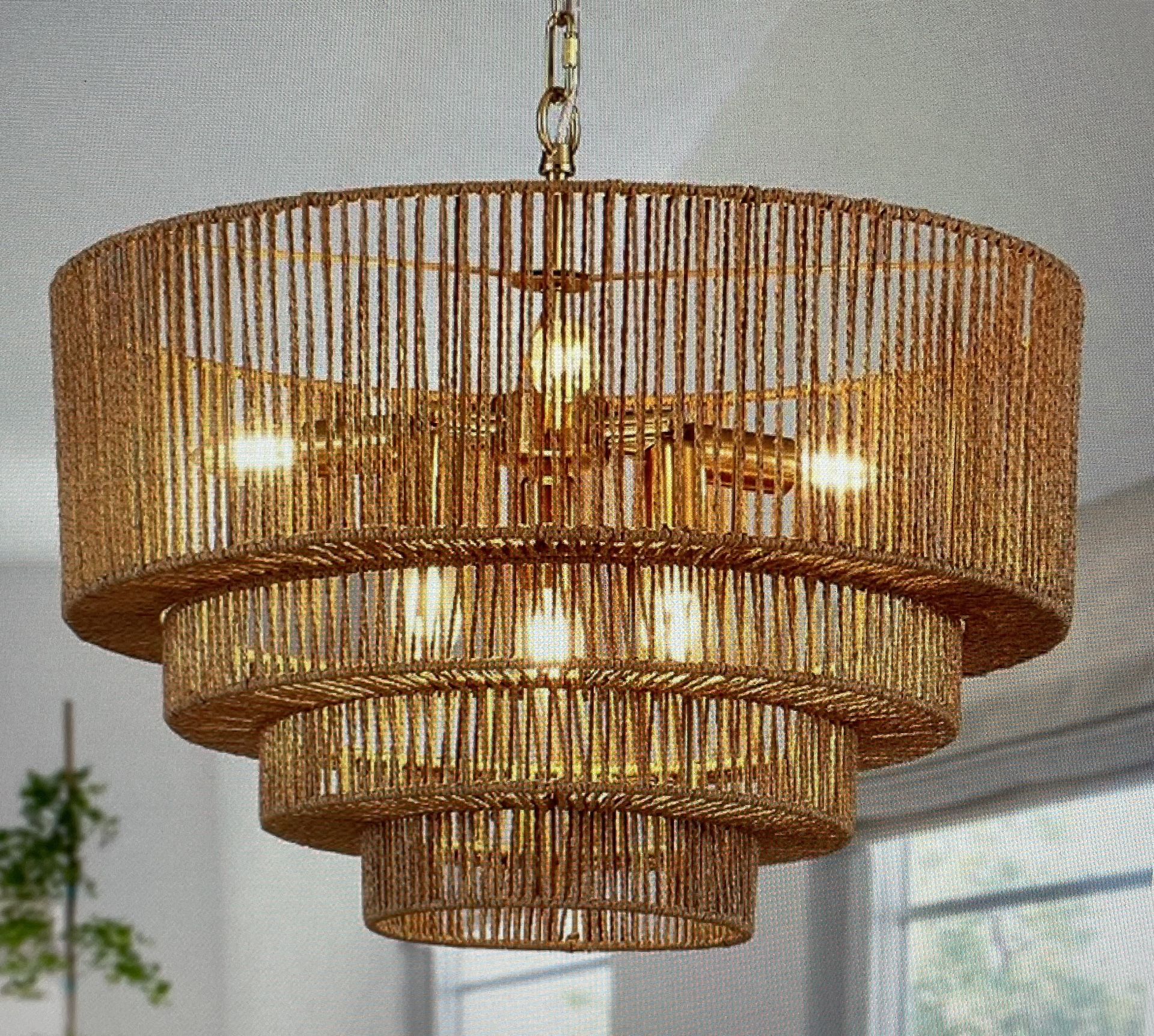 20” Rattan Chandelier
