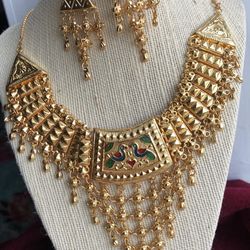 22k Gold Plated Jewelry Set Indian Bollywood Jewellery 