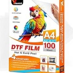 DTF Transfer Film - A4 Size (8.3” X 11.7”) 500 Sheets