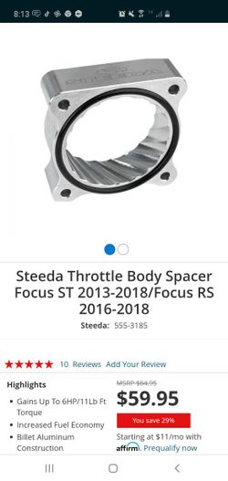 Steeda Throttle Body Spacer For Ford Focus ST /RS