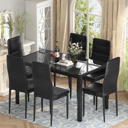 New Black Glass Table 