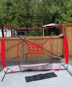Portable Baseball & Softball Pitching Practice Net 8.5’ x 5’11” with Strike Zone Target