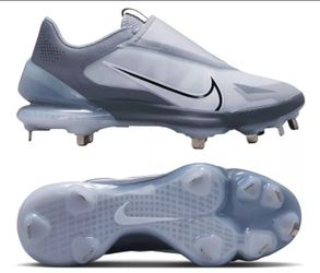 Men's Nike Force Trout 8 Pro Ghost Laces Gray Metal Baseball Cleats Sz 12⚾️