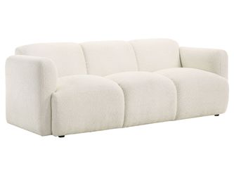 Dorset White Fabric Upholstered Round Track Arm Sofa