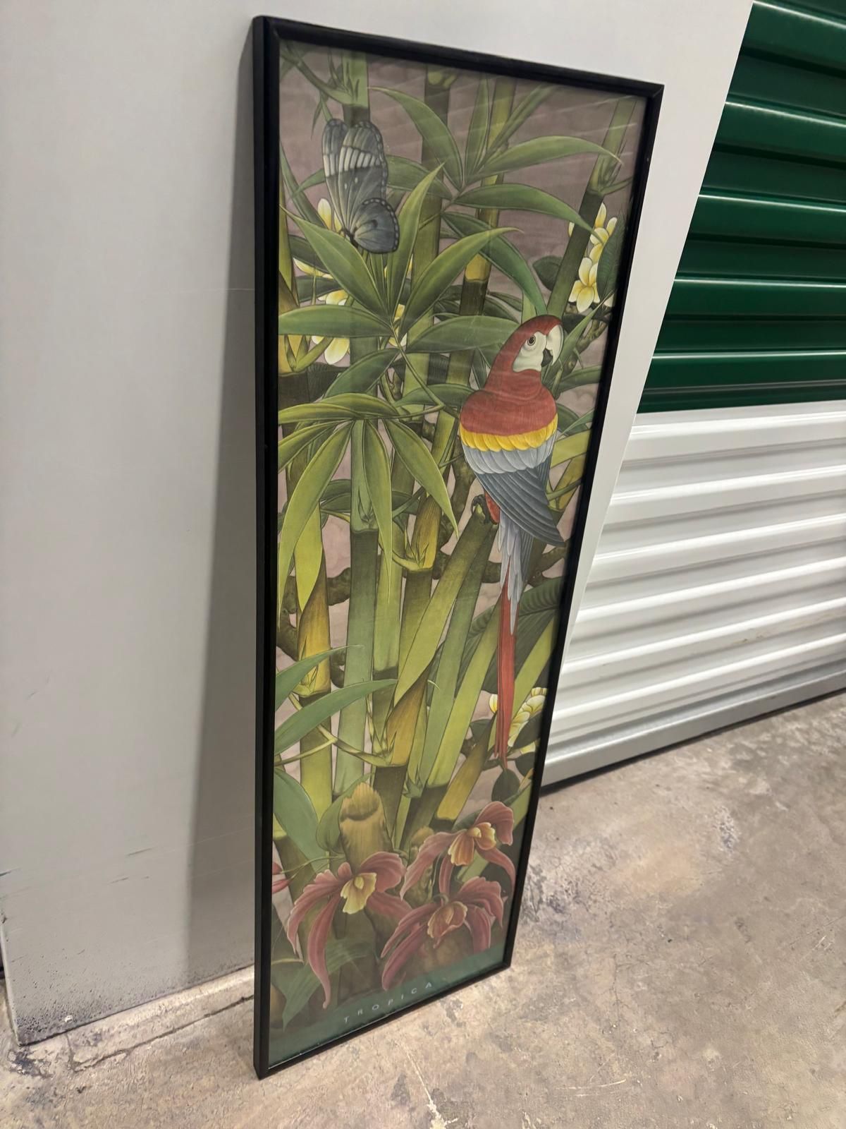 Parrot motif frame picture … 12” x 37” $40