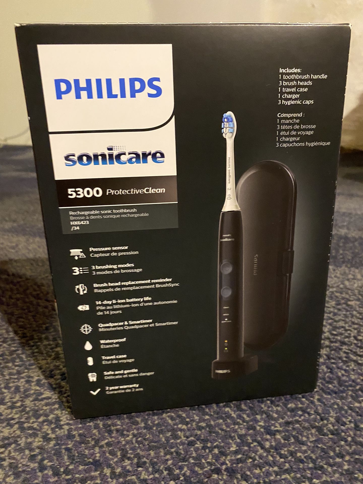 New Philips Sonicare ProtectiveClean 5300 Rechargeable Toothbrush, Expedited