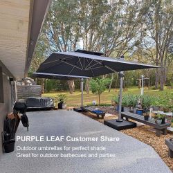 Large Rectangular Porch Umbrella Outside Cantilever Patio Yard Umbrella,navy  9*12ft Brand New in box,no bass $200