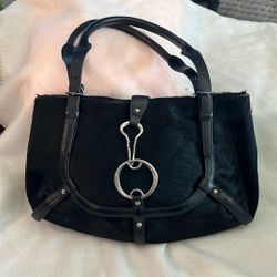 DKNY Black Pony Fur Purse