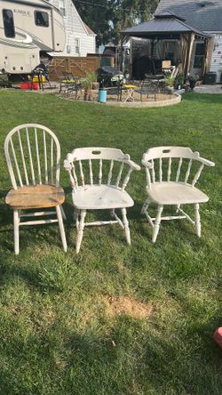 Solid wooden kitchen chairs. Almost ready to paint