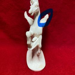 5.75 inch Alabaster Greek Horse Imported From Greece (Repaired Read Description & View Photos)