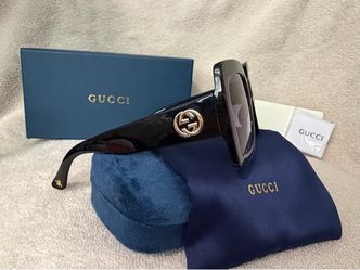 Gucci GG0083S 001 Black Purple Gradient Oversized Square Sunglasses  women