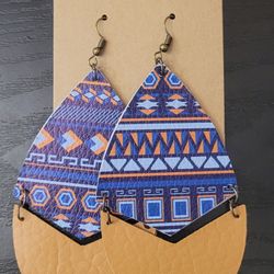 Handmade Eggshell African Print Earrings 