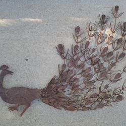 Vintage Peacock Decoration 36" Long