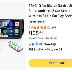 2G+64G Android 13 Car Stereo – Fit for Nissan Sentra 2013–2017