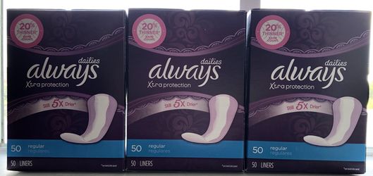 Always xtra protection liners 50ct.