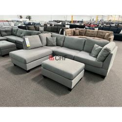 3 PC Sectional Sofa With Ottoman