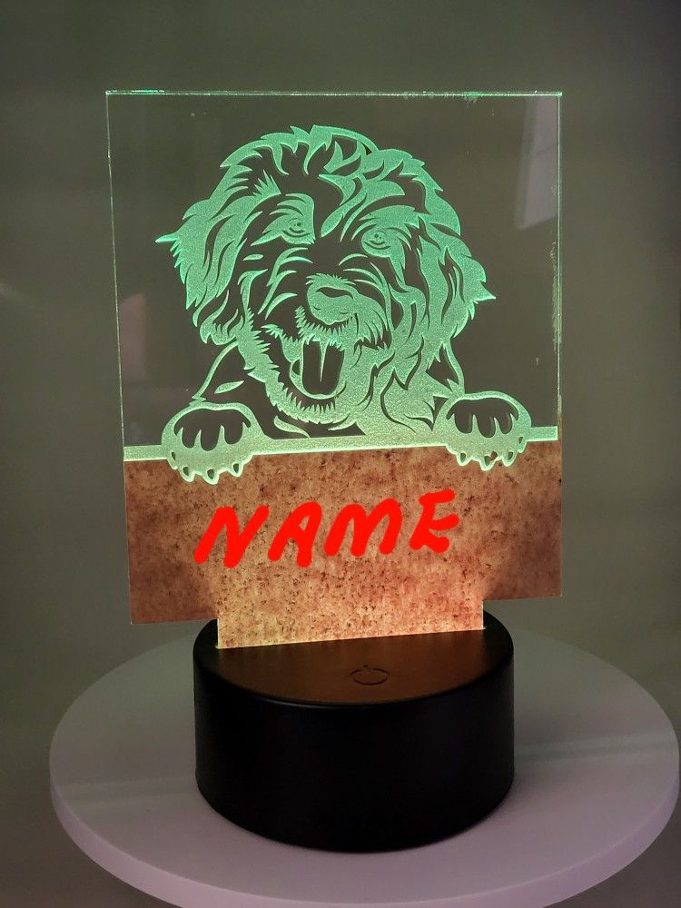 Personalized Custom Dog Breed LED Light, Night Light  Bichon Frise