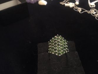 925 Russian diopside ring