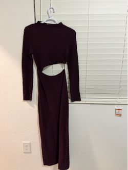 Zara burgundy cut out dress