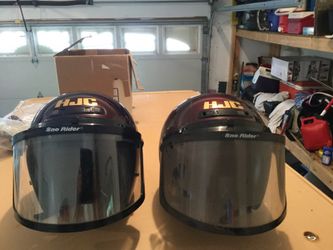2 HJC Helmets (NEVER USED) Med size