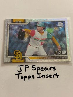 JP Spears San Diego Padres Pitcher Topps Short Print Insert Card.