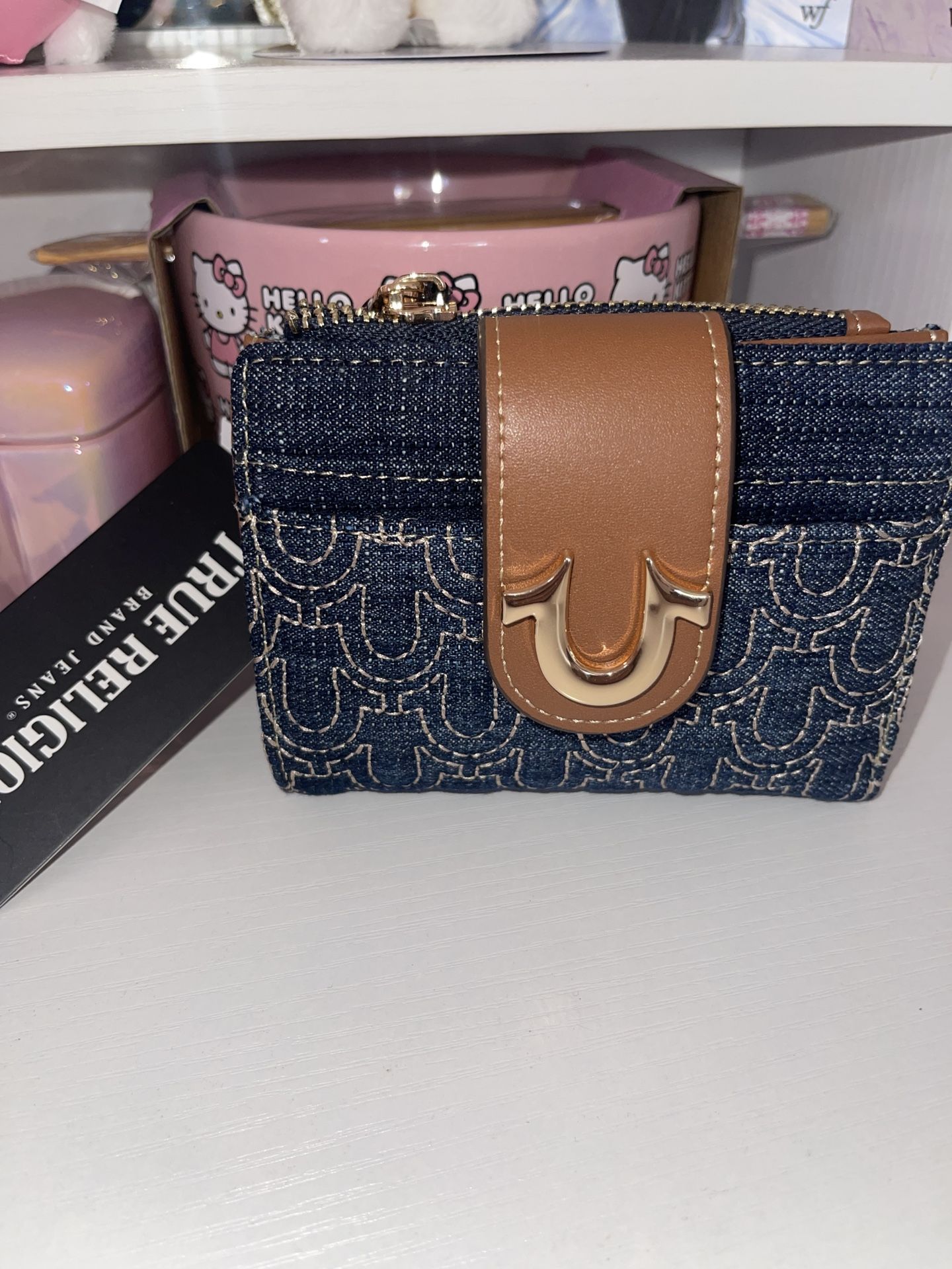 True religion dark denim wallet nwt