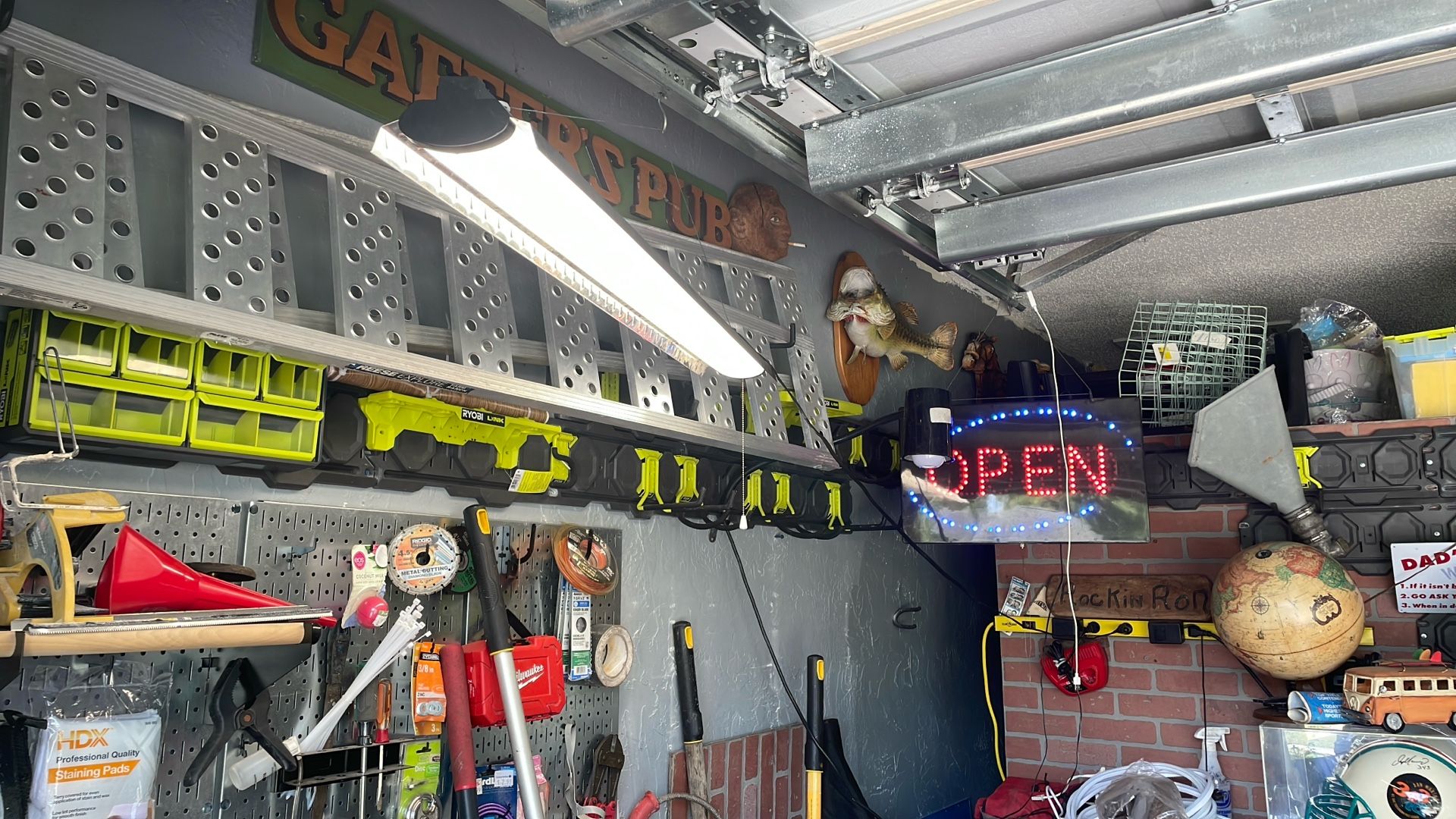 Shop Light Open Sign And Toolboxes For Sale