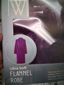 Ultra Soft Flannel Robe Purple One Size