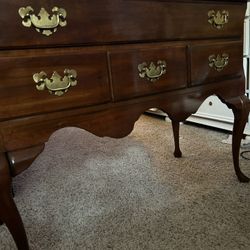 Traditional Cherry Vintage Lowboy Chest Or Hall Console