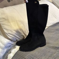 Women’s Stuart Weitzman Black Suede Tall Boots Size 9
