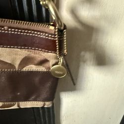 Coach vintage signature leather brown stripe