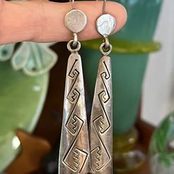 Vintage Sterling Silver Navajo Earrings 